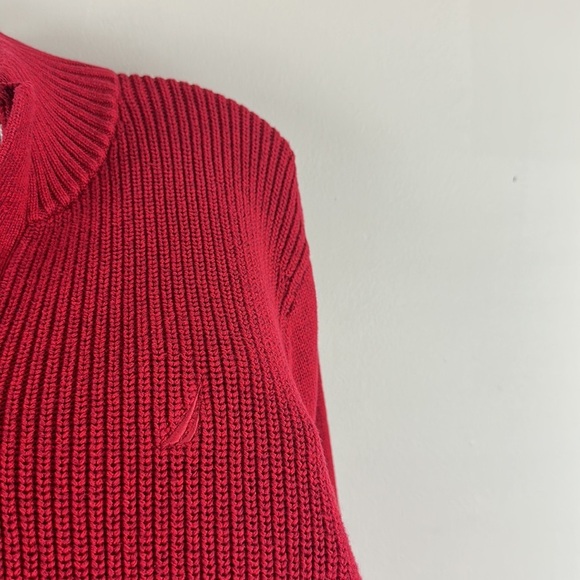 Nautica Ribbed Knit Henley Sweater Size Large 100% Cotton - Picture 4 of 12